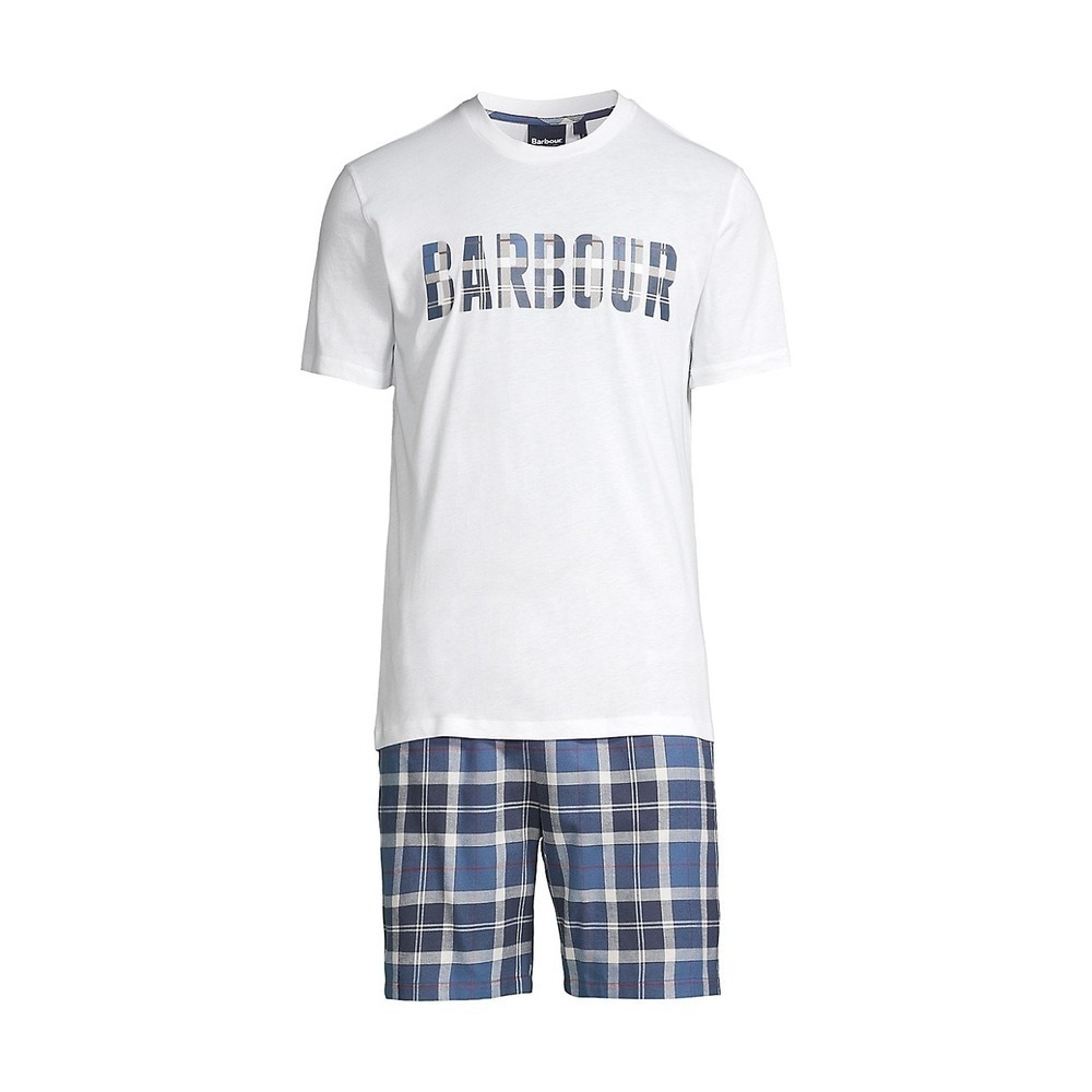 Barbour Men's Summer Logan Pajama Set ‎ White/Multi Size  L